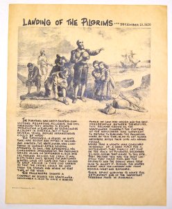 Landing of the Pilgrims antiqued parchment replica document